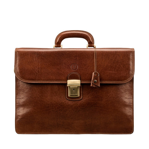 The Paolo3 Classic Leather Briefcase for Men